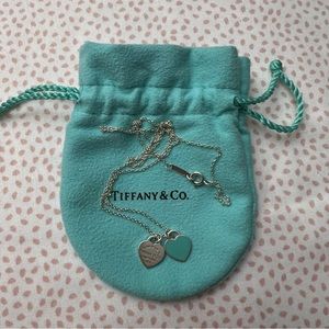 Return to Tiffany Mini Double Heart Tag Pendant Necklace